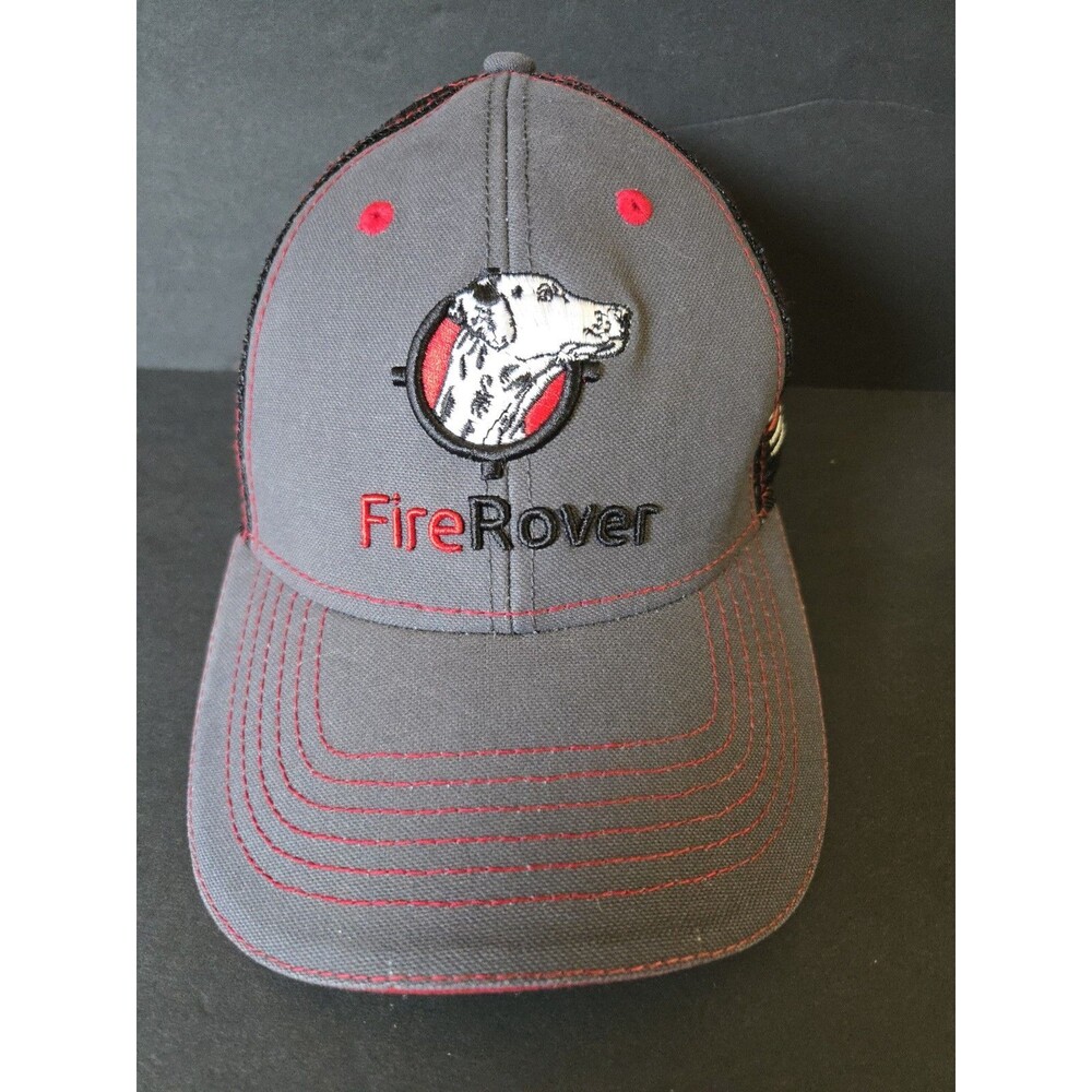 Fire Rover Hat Cap Dalmatio  Black Gray Mesh - Snapback Trucker